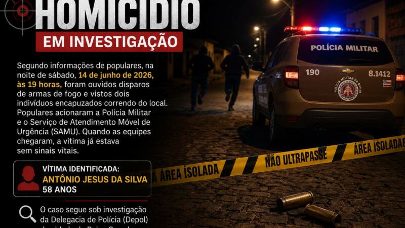 Homem é encontrado morto após relato de disparos de arma de fogo em Baixa Grande